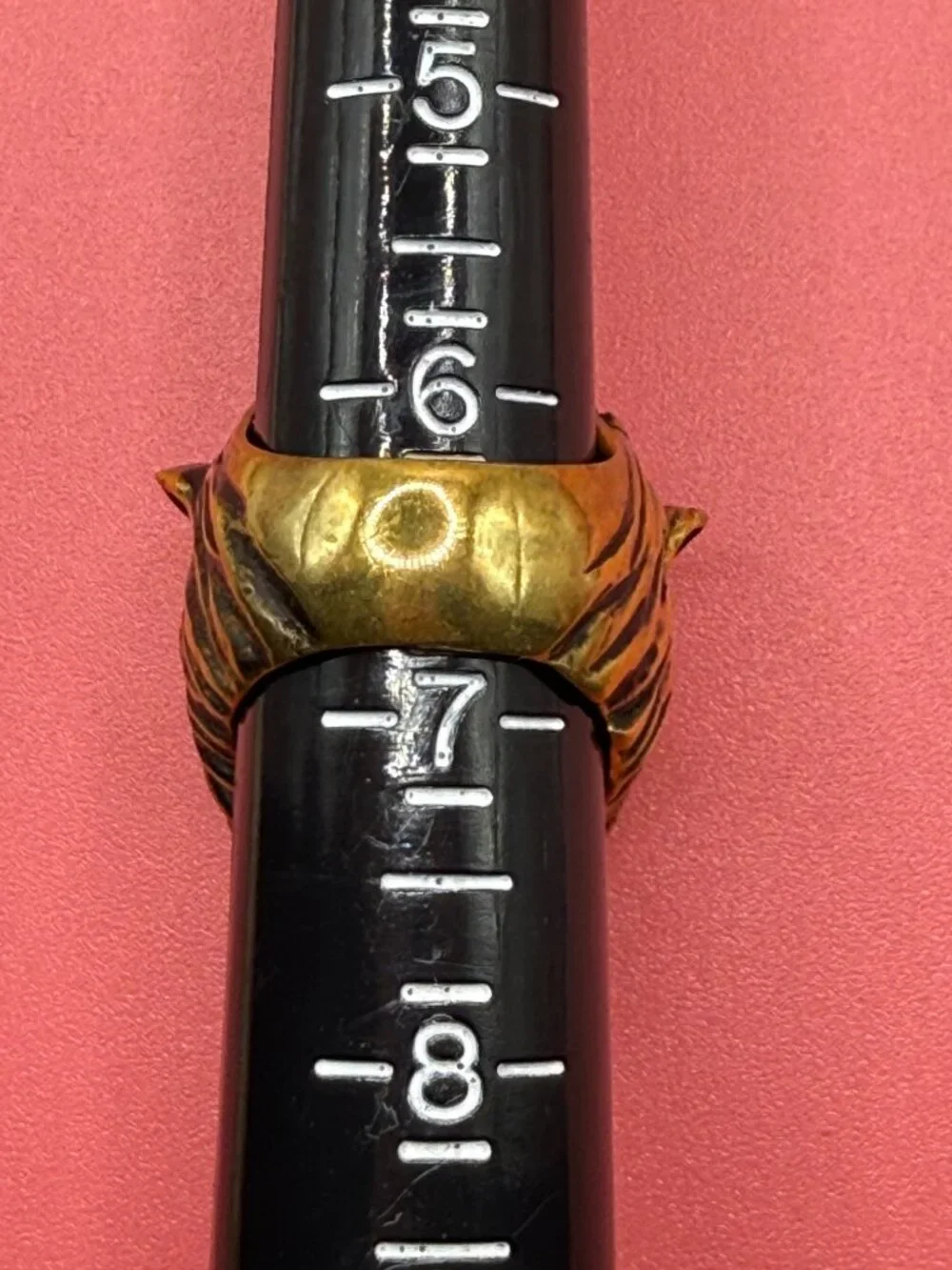 Huge Vintage Artist Made Solid Bronze Lion Head Ring